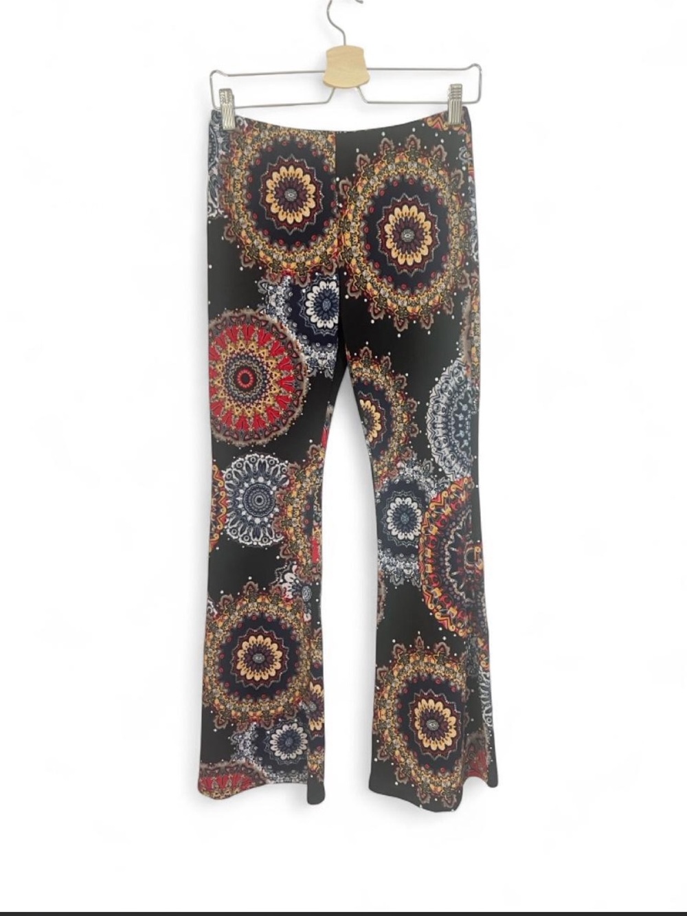 Acting Pro Black Colorful Mandala Fit & Flare Print Pants